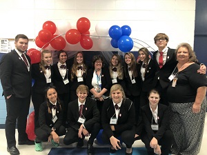 South Brunswick High School HOSA Advisors Michelle Hines and Susanne Bridges with their students.